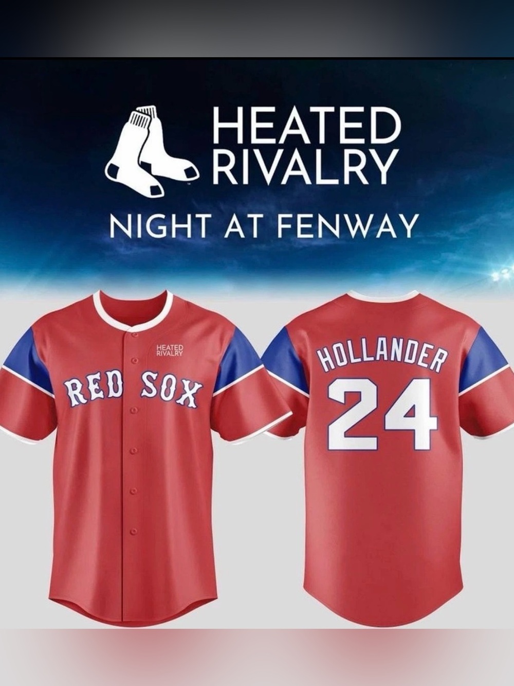 Shane Hollander Heated Rivalry Fenway Red Sox Jersey Size Large